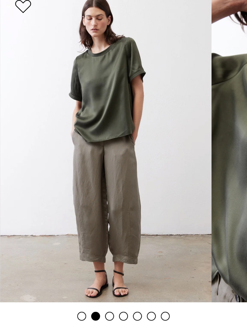 NWT Ruti Relaxed Washable Silk Top - Green, XS